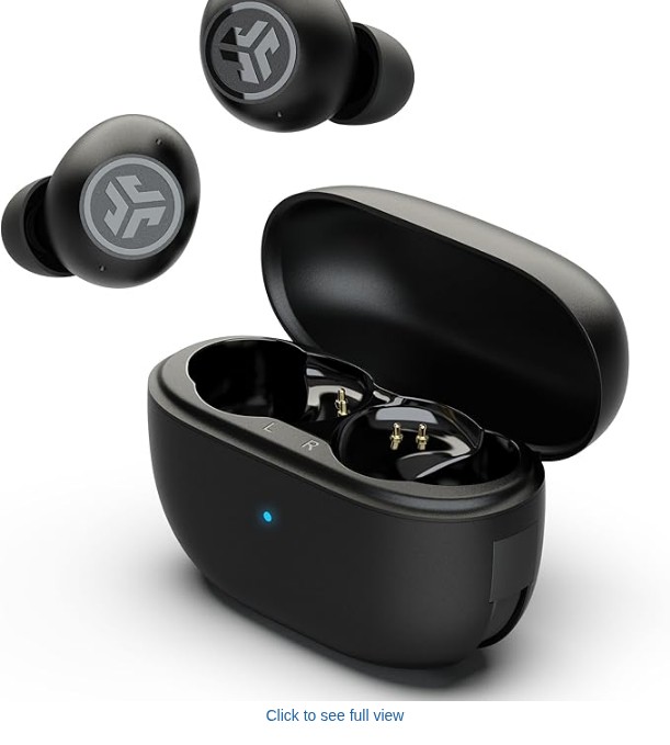 JLab Go Air Pop ANC Active Noise Cancelling Earbuds, Bluetooth Earphones, 24+ Hr Playtime Wireless Headphones, IP55 Sweat-Resistant In Ear Buds with Microphone, Clear Calls & Multipoint, Black